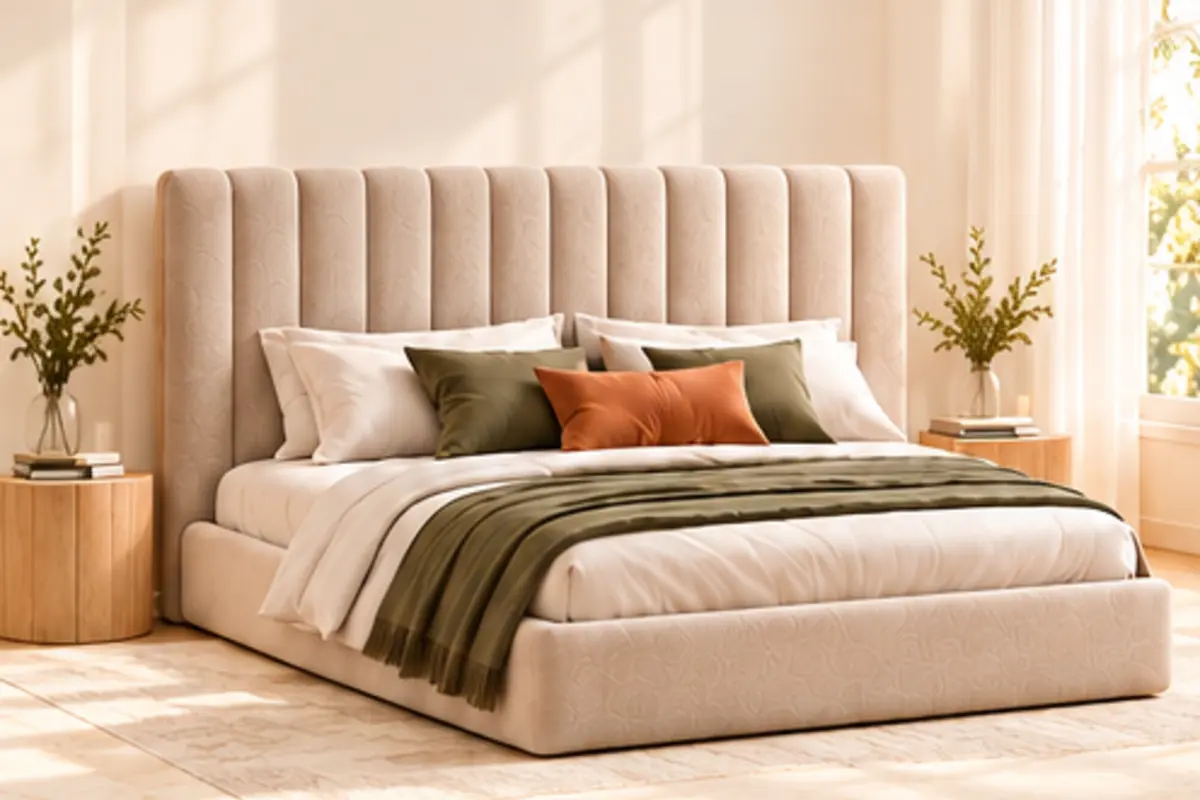 Headboard: Vertical channels